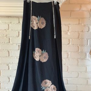STONE COLD FOX long double zip black skirt size S